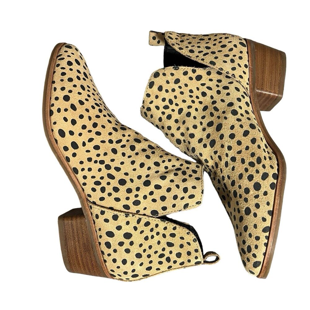 Dolce Vita Tan & Black Spotted Ankle Booties